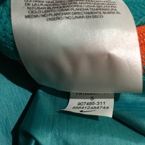 Miami Dolphins Mens Nike On Field Windbreaker 1/4 Zip Pullover Jacket Size Small - Picture 10 of 15